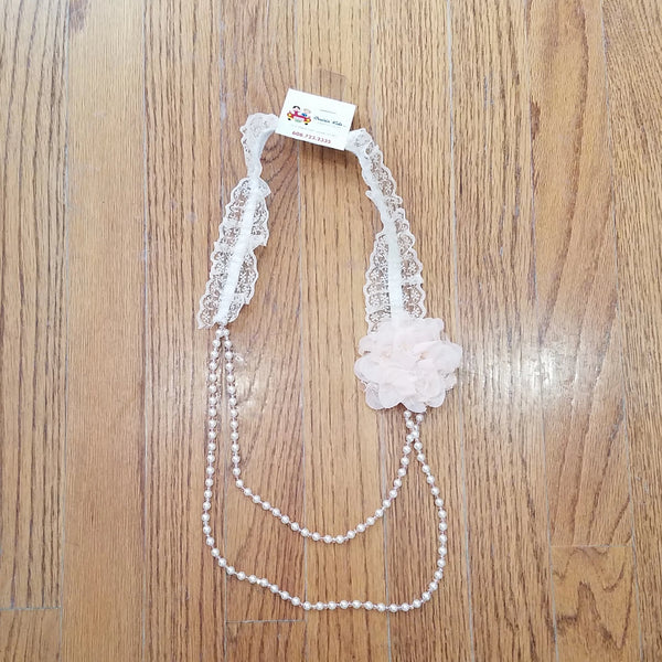 ML Kids Peach Flower/Lace Necklace
