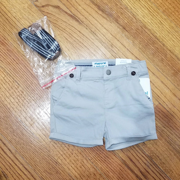 Mayoral Gray Dress Shorts with Suspenders