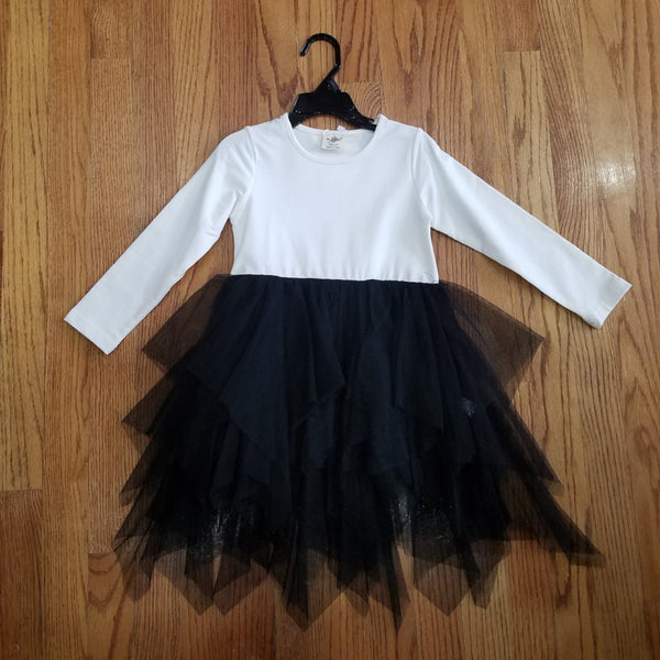 ML Kids Ivory/Black Tutu Dress